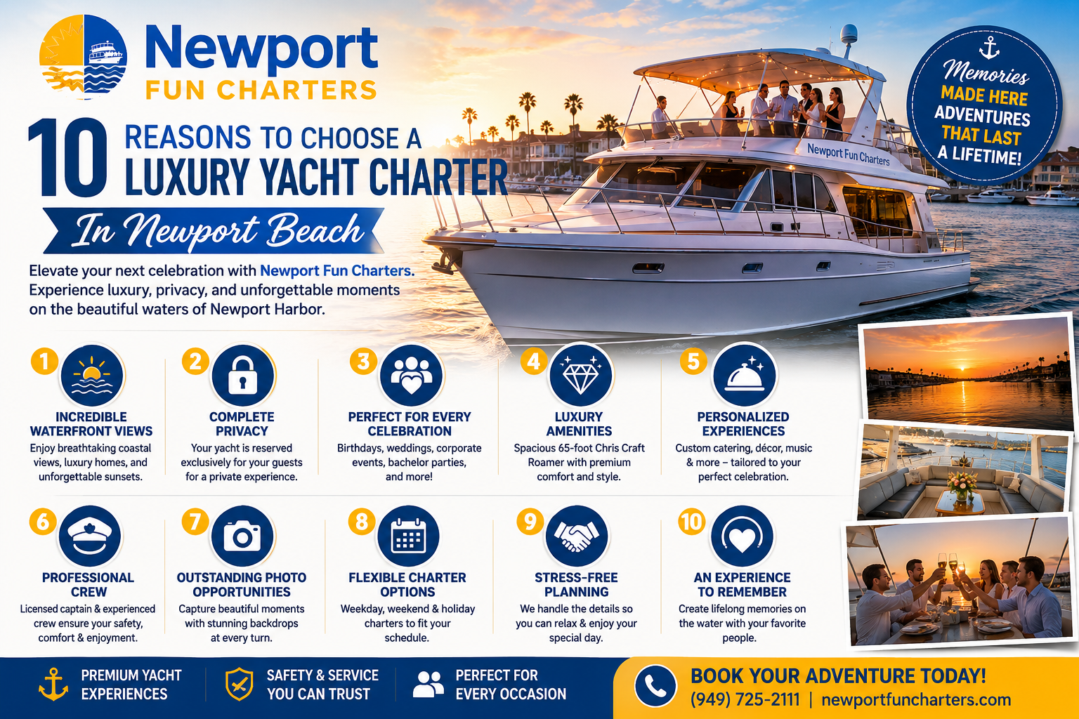 10 Reasons to Choose a Luxury Yacht Charter in Newport Beach for Your Next Celebration